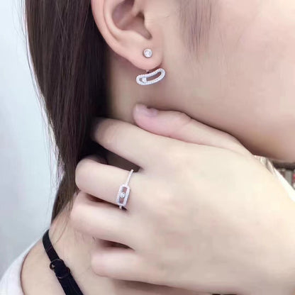 [Eternal jewelry]MOVE UNO SILVER DIAMOND EARRINGS