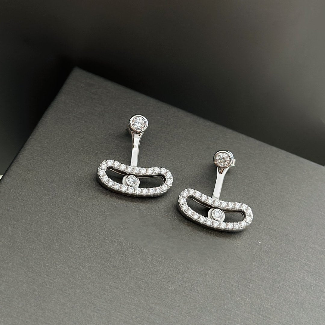 [Eternal jewelry]MOVE UNO SILVER DIAMOND EARRINGS