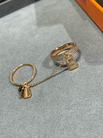 [Eternal Jewelry]HM KELLY CLOCHETTE DOUBLE RING IN  WITH DIAMONDS