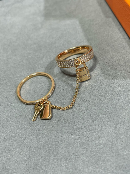 [Eternal Jewelry]HM KELLY CLOCHETTE DOUBLE RING IN  WITH DIAMONDS