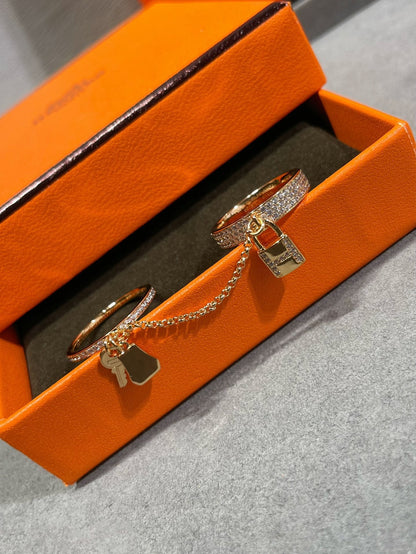 [Eternal Jewelry]HM KELLY CLOCHETTE DOUBLE RING IN  WITH DIAMONDS