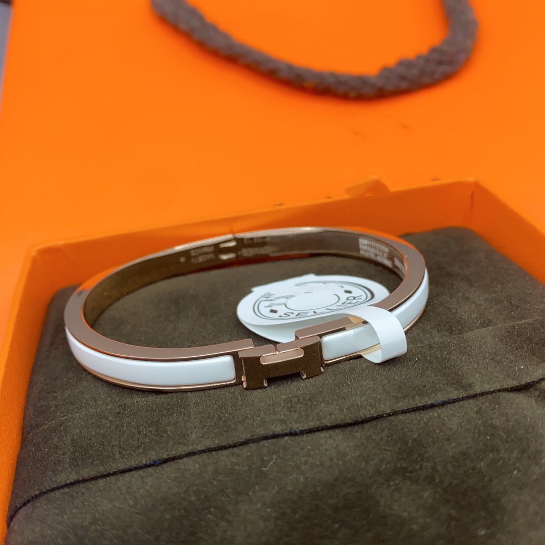 [Eternal Jewelry]CLASSIC HM CLIC WHITE 8MM ENAMEL BRACELET