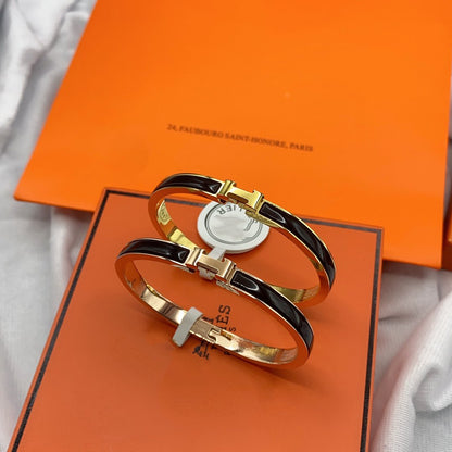 [Eternal Jewelry]CLASSIC HM CLIC BLACK 8MM ENAMEL BRACELET