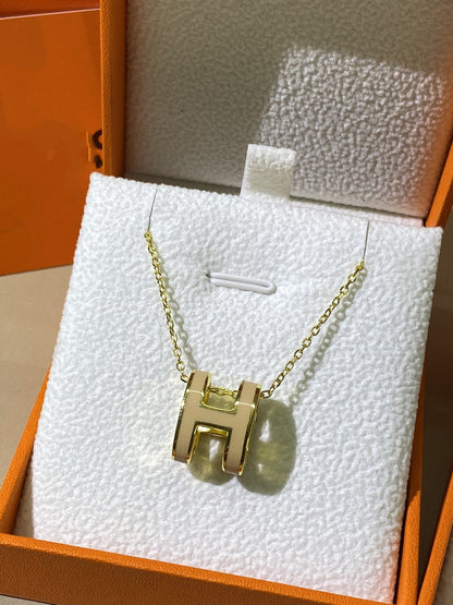 [Eternal Jewelry]HM CLIC YELLOW ENAMEL GOLD NECKLACE