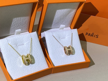 [Eternal Jewelry]HM CLIC YELLOW ENAMEL GOLD NECKLACE