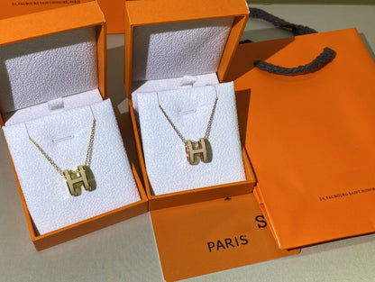 [Eternal Jewelry]HM CLIC YELLOW ENAMEL GOLD NECKLACE