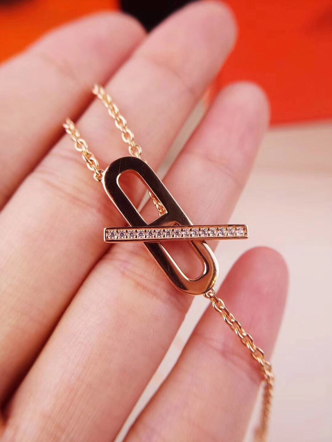 [Eternal Jewelry]HM NECKLACE PLATINUM ROSE GOLD DIAMOND