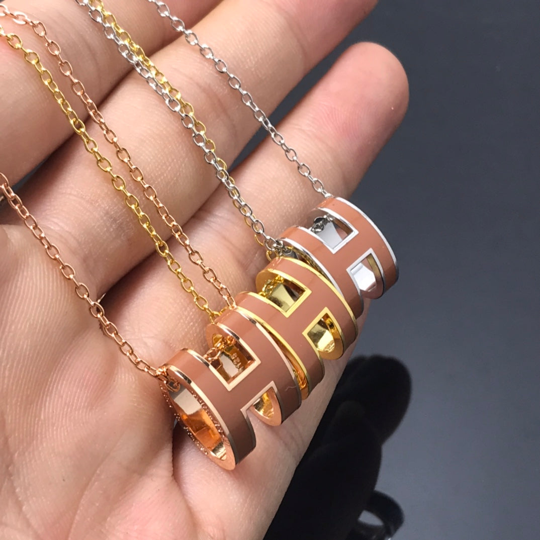 [Eternal Jewelry]H NECKLACE BROWN