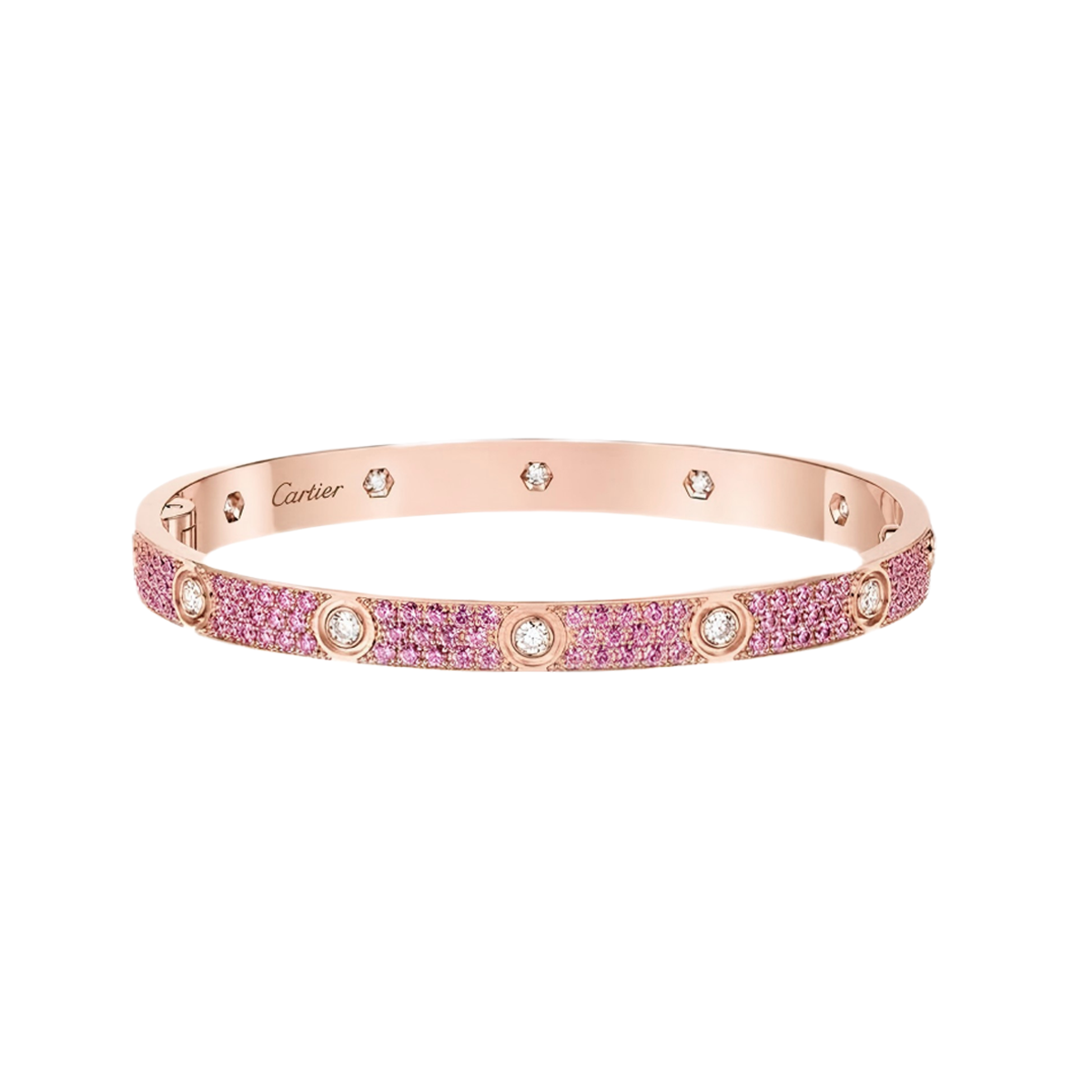 [Eternal jewelry]2026 PAVE GEMSTONE LOVE BRACELET 6.1MM 10 DIAMONDS