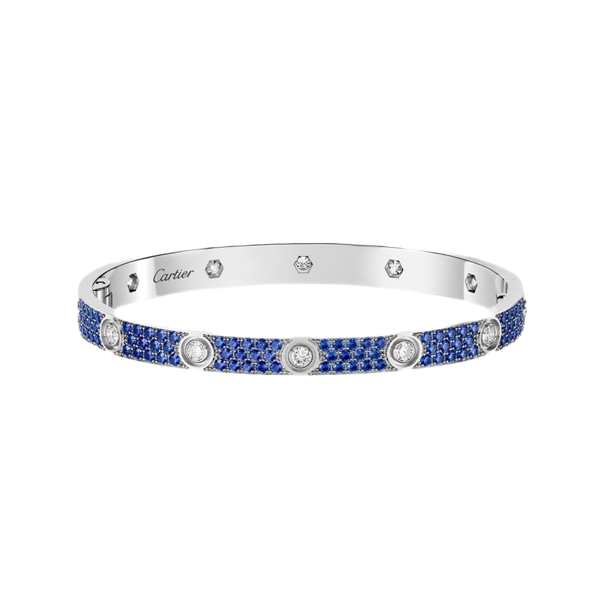 [Eternal jewelry]2026 PAVE GEMSTONE LOVE BRACELET 6.1MM 10 DIAMONDS
