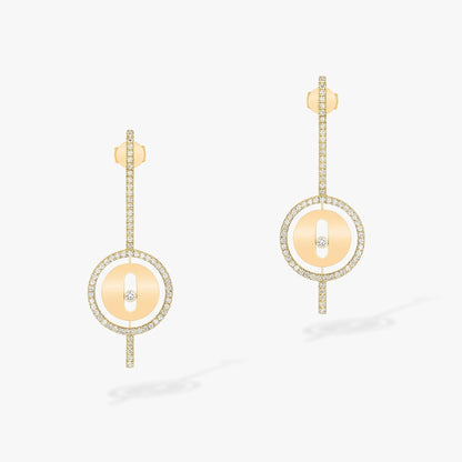[Eternal jewelry]LUCKY MOVE ARROW PINK GOLD DIAMOND EARRINGS