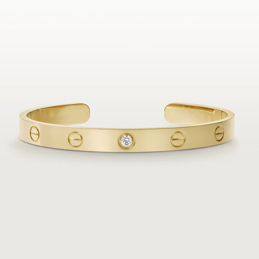 [Eternal Jewelry]LOVE BRACELET 6.1MM 1 DIAMOND OPEN CUFF