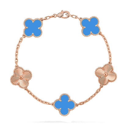 [Eternal Jewelry] CLOVER 5 MOTIF BLUE AGATE BRACELET COLLECTION