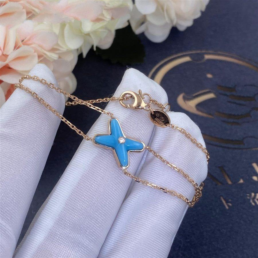 [Eternal Jewelry]JEUX BRACELET TURQUOISE PINK GOLD 1 DIAMOND