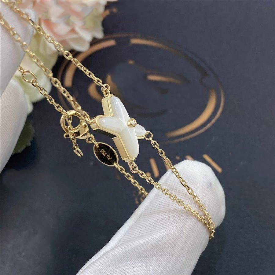 [Eternal Jewelry]JEUX BRACELET WHITE MOP GOLD 1 DIAMOND
