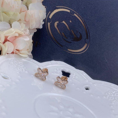 [Eternal Jewelry]JEUX DE PINK GOLD DIAMOND EARRINGS