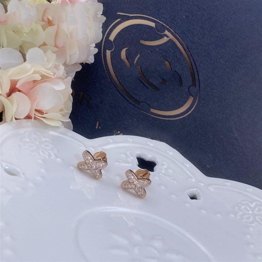 [Eternal Jewelry]JEUX DE PINK GOLD DIAMOND EARRINGS