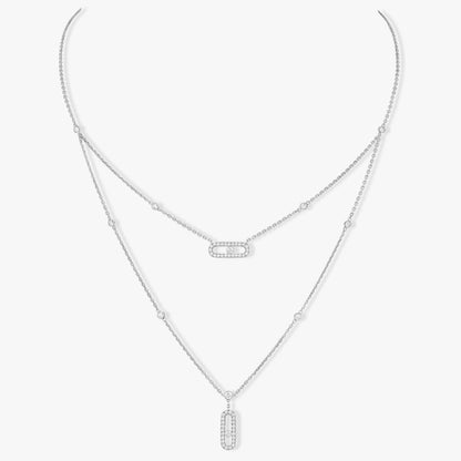 [Eternal jewelry]MOVE 2 ROW DIAMOND NECKLACE