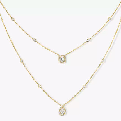 [Eternal jewelry]Diamond Necklace My Twin 2 Rows