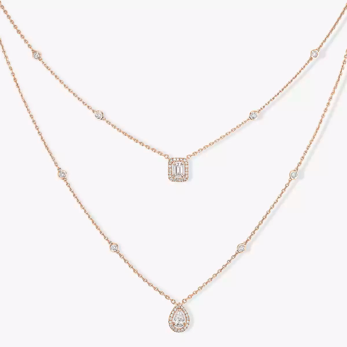 [Eternal jewelry]Diamond Necklace My Twin 2 Rows
