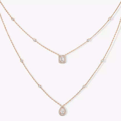 [Eternal jewelry]Diamond Necklace My Twin 2 Rows