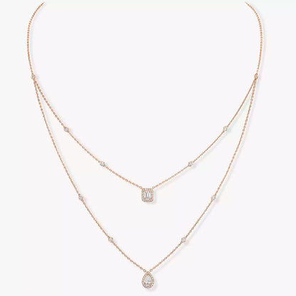 [Eternal jewelry]Diamond Necklace My Twin 2 Rows