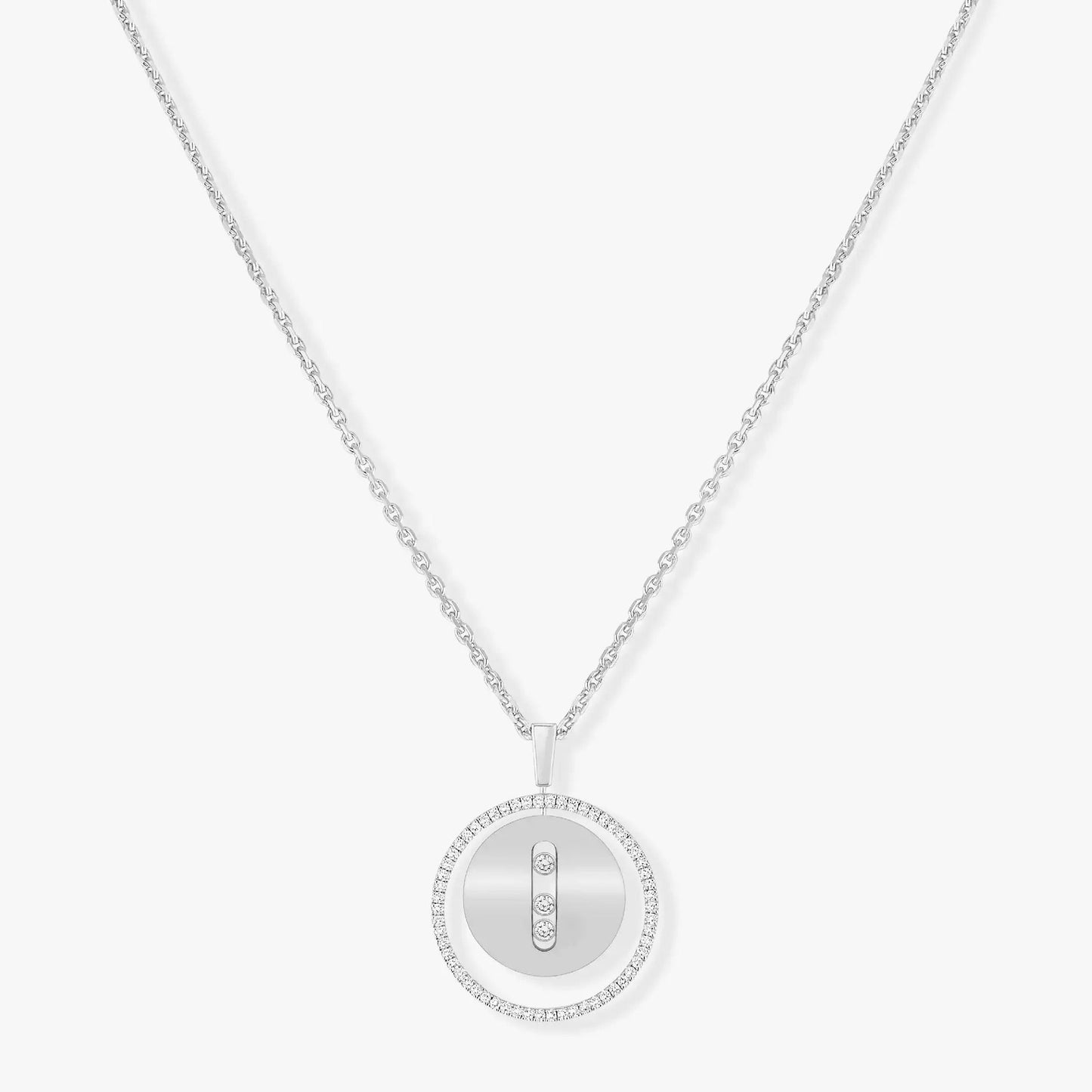 [Eternal jewelry]LUCKY MOVE MM SILVER DIAMOND NECKLACE