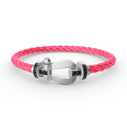 [Eternal Jewelry]FORCE LARGE HORSESHOE BLACK DIAMOND BRACELET SILVER