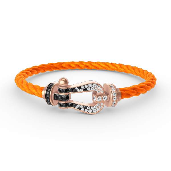 [Eternal Jewelry]FORCE LARGE HORSESHOE BLACK WHITE DIAMOND BRACELET ROSE GOLD