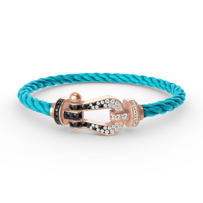 [Eternal Jewelry]FORCE LARGE HORSESHOE BLACK WHITE DIAMOND BRACELET ROSE GOLD