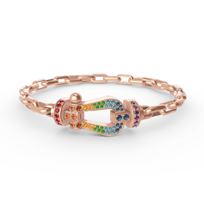 [Eternal Jewelry]FORCE LARGE HORSESHOE CLASP  METAL BRACELET