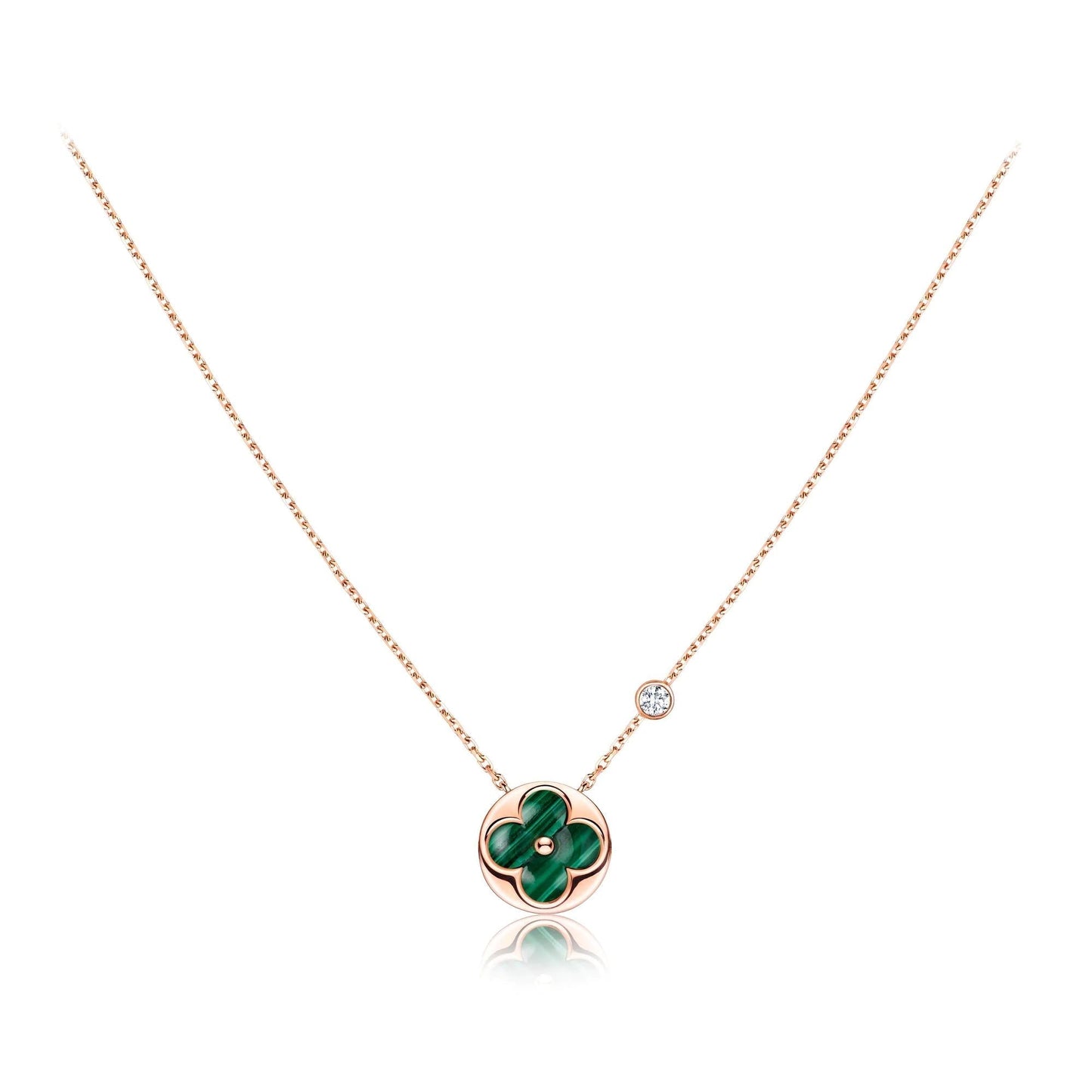 [Eternal Jewelry]SUN PEDANT PINK GOLD 1 DIAMOND NECKLACE