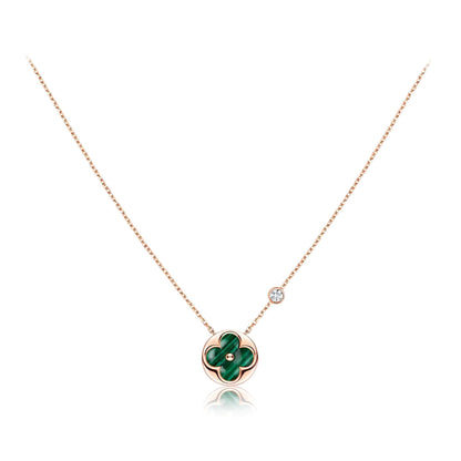 [Eternal Jewelry]SUN PEDANT PINK GOLD 1 DIAMOND NECKLACE