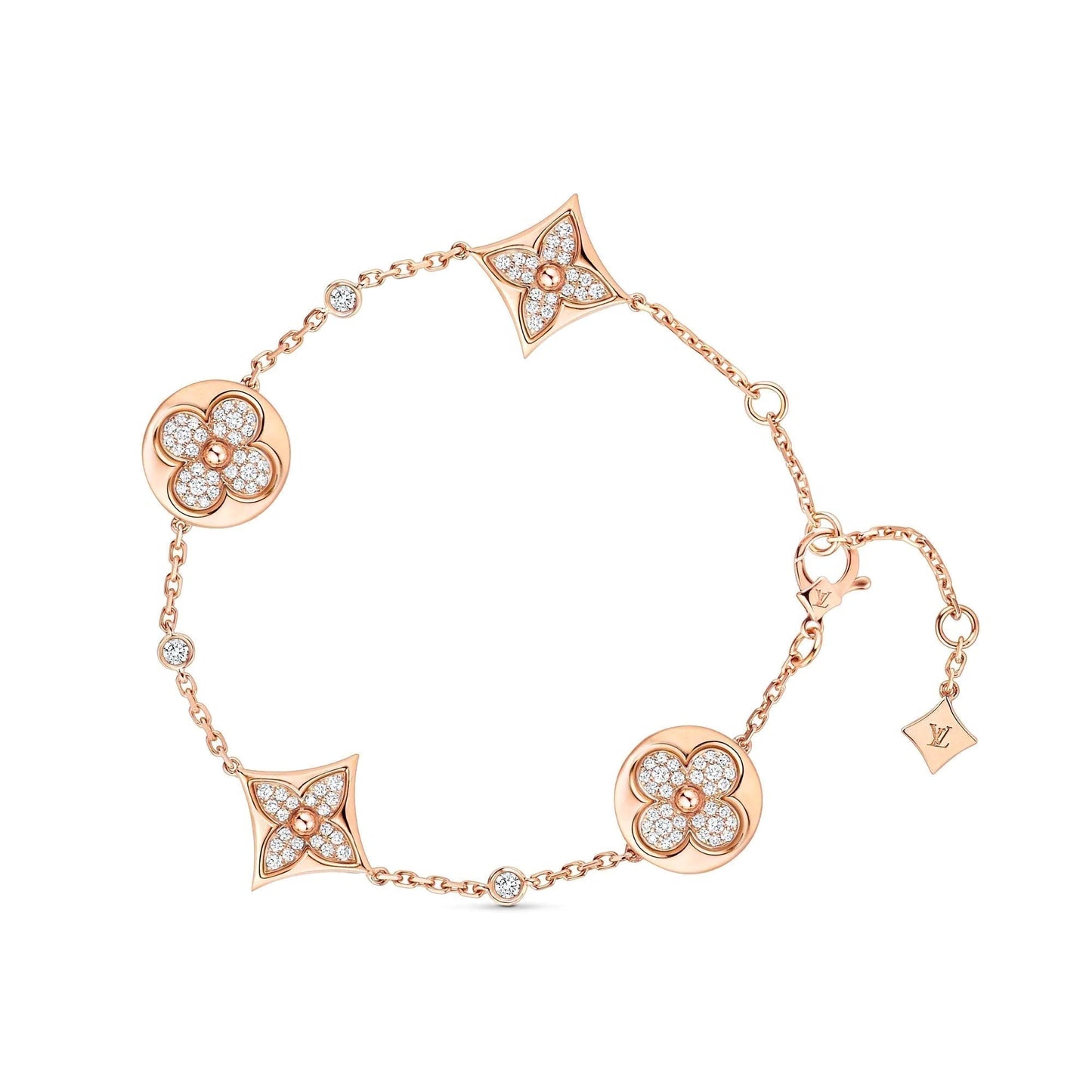 [Eternal Jewelry]STAR AND SUN 4 MOTIFS GOLD DIAMONDS BRACELET