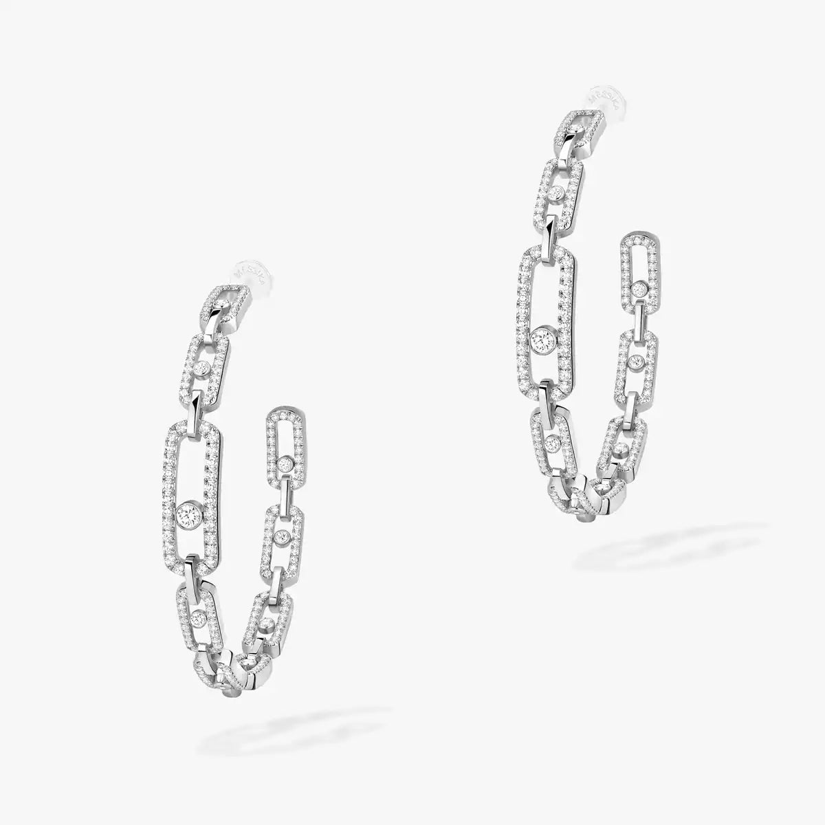 [[Eternal jewelry]Move Link Diamond Hoop Earrings