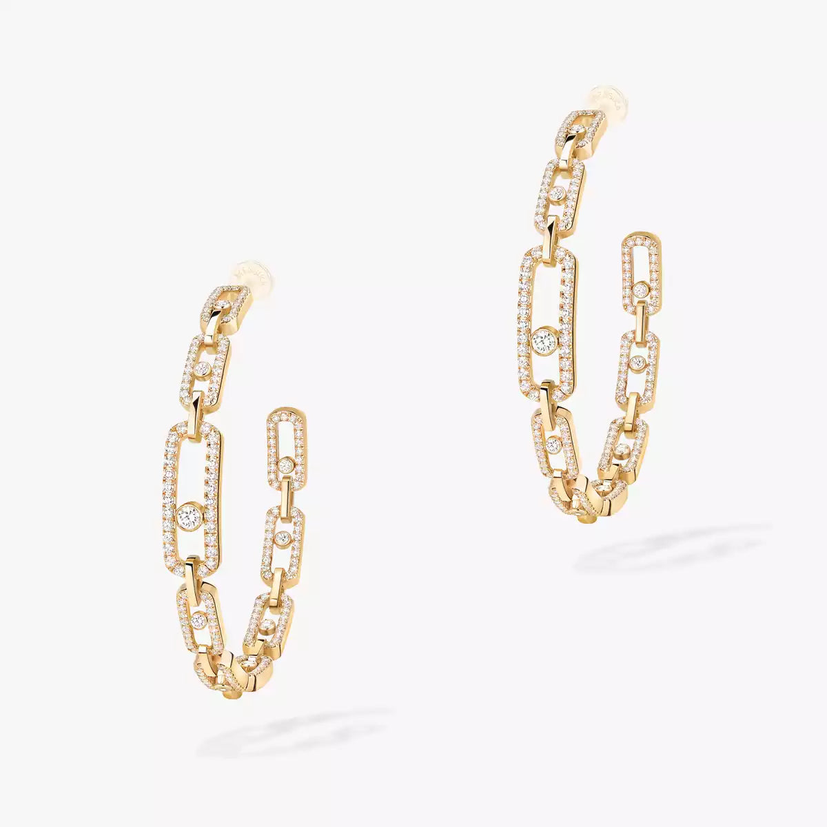 [[Eternal jewelry]Move Link Diamond Hoop Earrings
