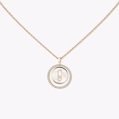 [Eternal jewelry]Lucky Move Diamond Necklace in Rose Gold and White Mother-of-Pearl