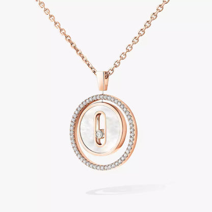 [Eternal jewelry]Lucky Move Diamond Necklace in Rose Gold and White Mother-of-Pearl