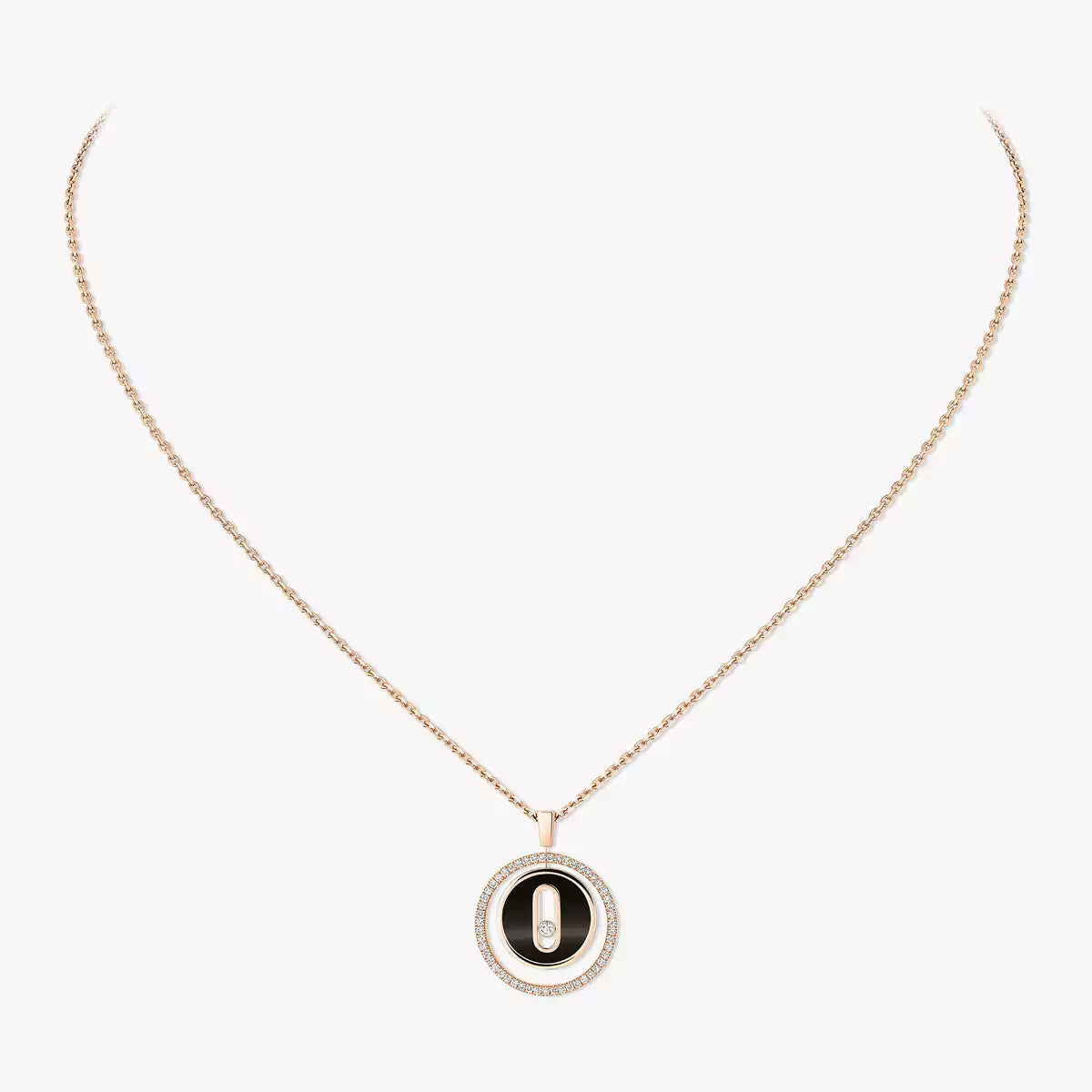 [Eternal jewelry]Lucky Move Diamond Necklace in Rose Gold and White Mother-of-Pearl