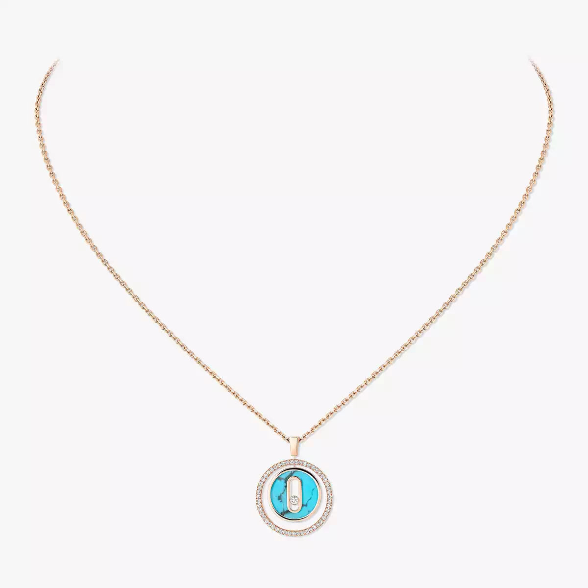 [Eternal jewelry]Lucky Move Diamond Necklace in Rose Gold and White Mother-of-Pearl
