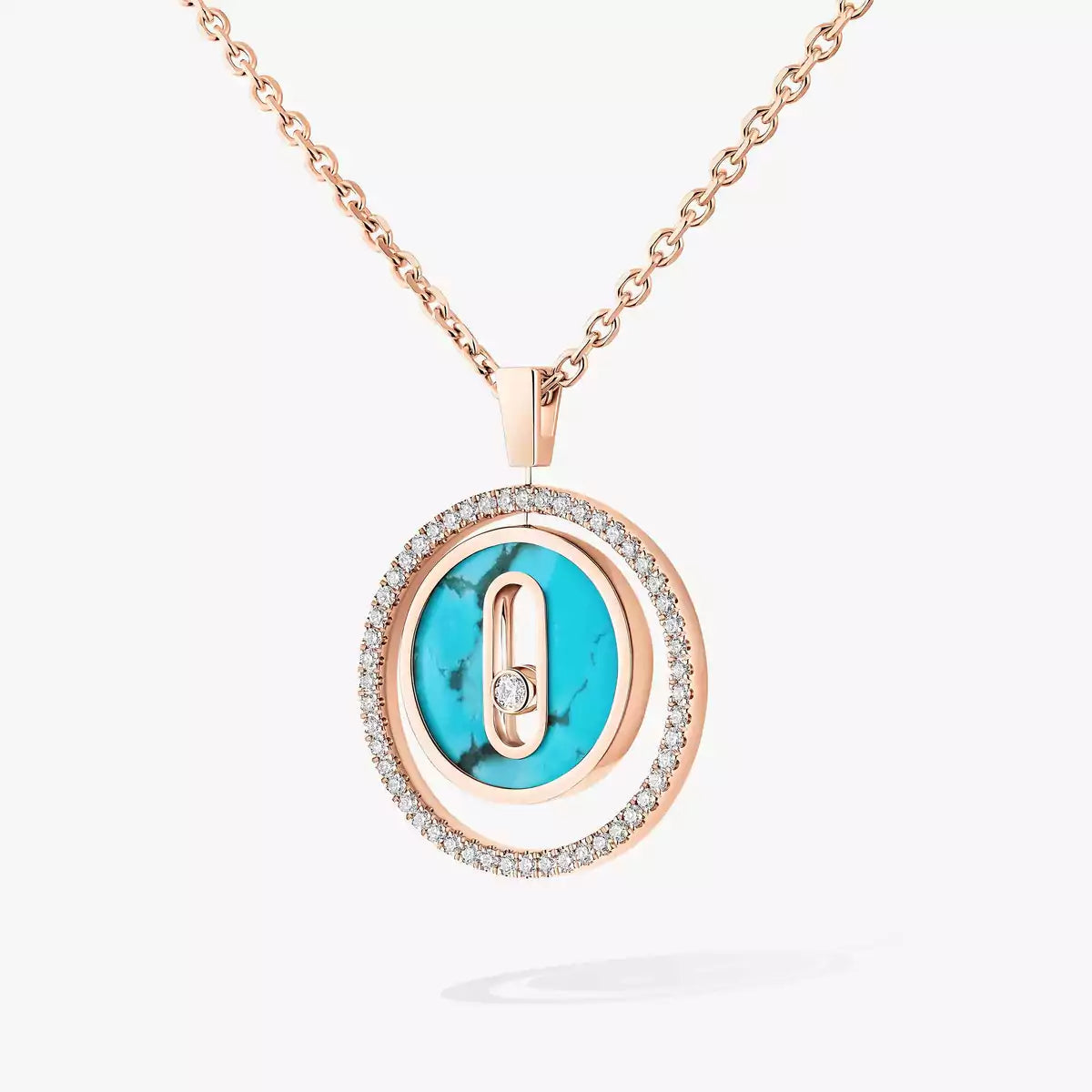 [Eternal jewelry]Lucky Move Diamond Necklace in Rose Gold and White Mother-of-Pearl
