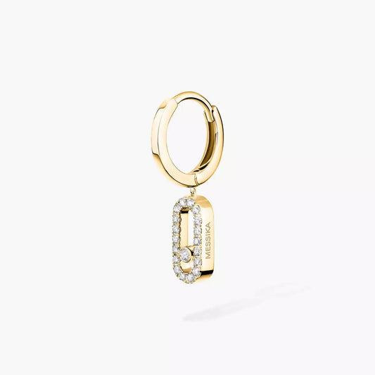 [Eternal jewelry]Move Uno Single Diamond Hoop Earring
