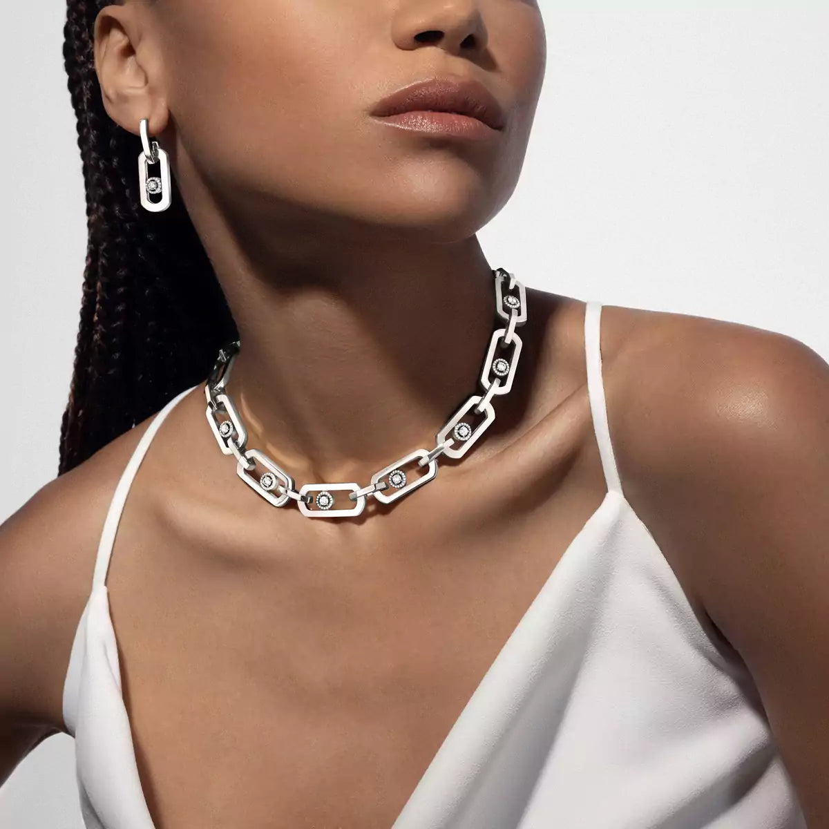 [Eternal jewelry] So Move XL Diamond Hoop Earring