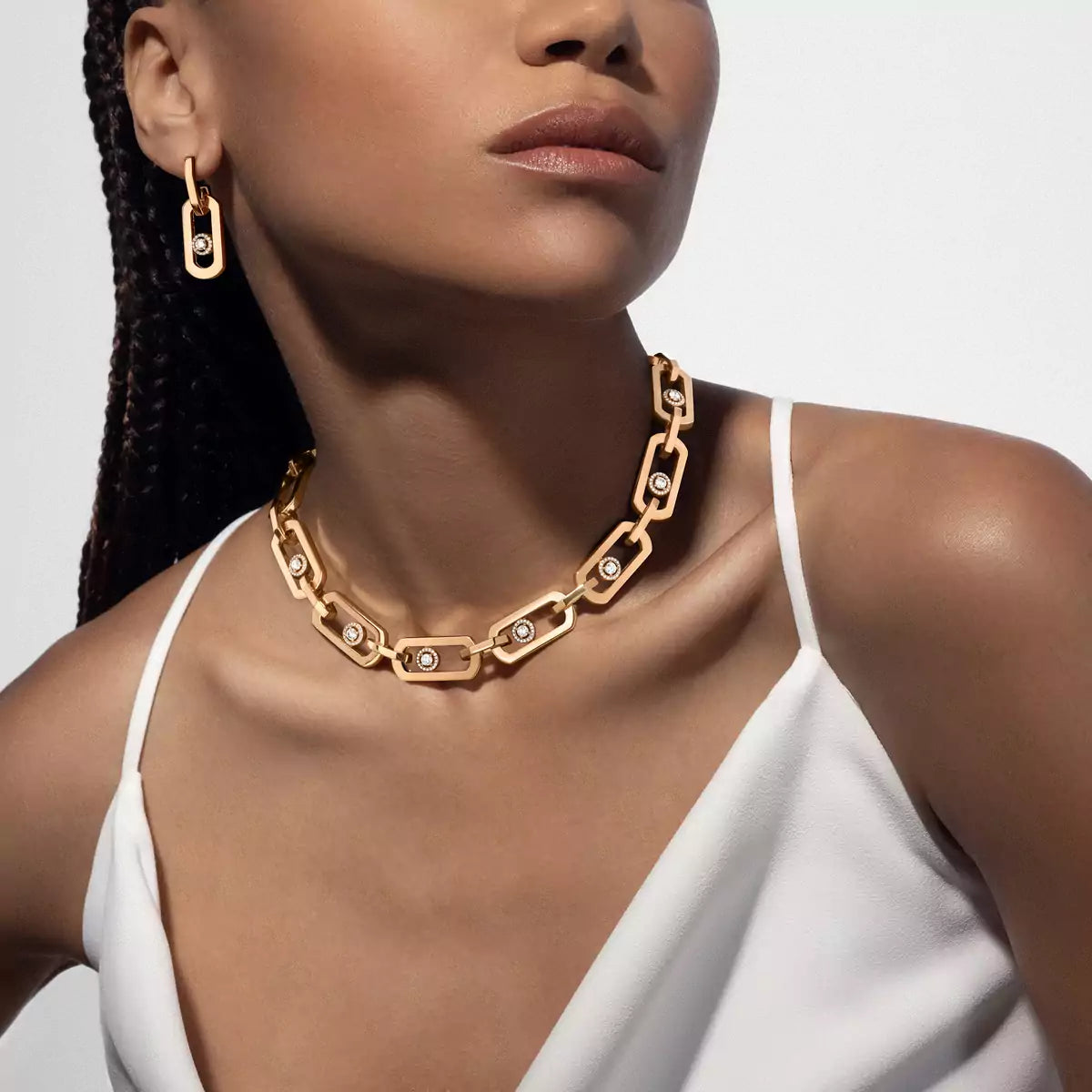 [Eternal jewelry]So Move XL Diamond Pendant Earrings