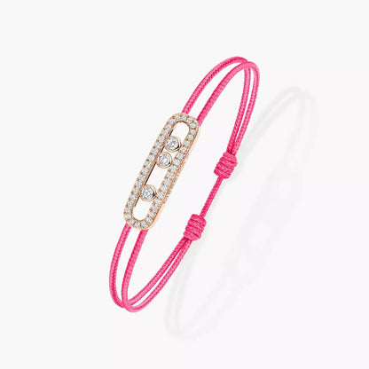 [Eternal jewelry]Messika Care(s) pink cord pavé bracelet