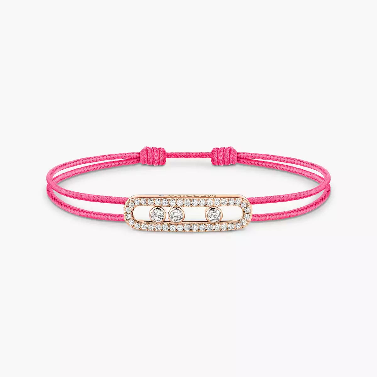 [Eternal jewelry]Messika Care(s) pink cord pavé bracelet