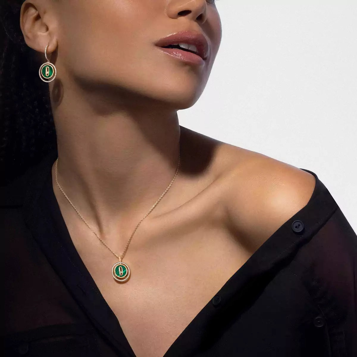 [Eternal jewelry]Lucky Move Diamond Necklace in Rose Gold and White Mother-of-Pearl