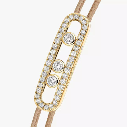 [Eternal jewelry]Messika Care(s) pink cord pavé bracelet