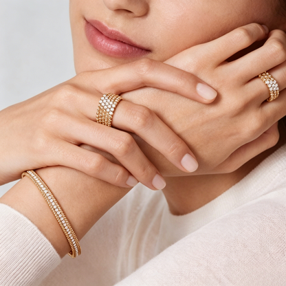 [Eternal jewelry] THREE-ROW DIAMOND RING