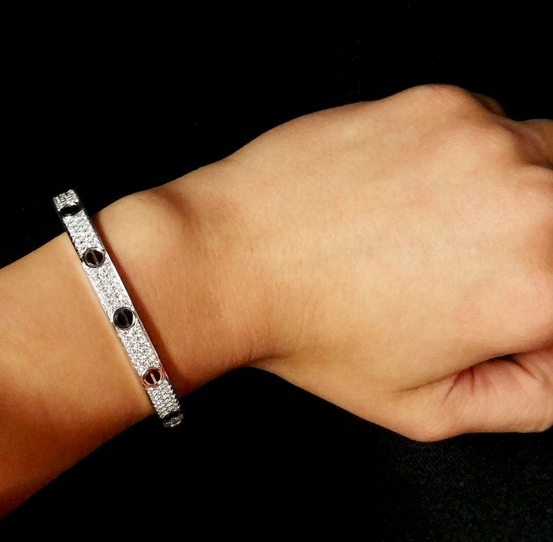 [Eternal Jewelry]LOVE BRACELET 6.1MM DIAMOND-PAVED CERAMIC